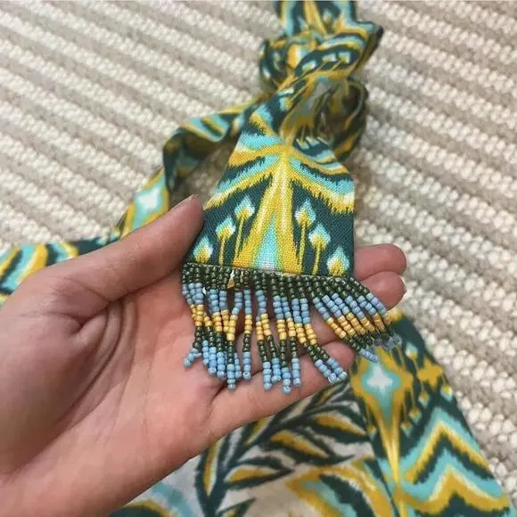 FARM Rio Tropical Tapestry Halter Linen Maxi Dress - Picture 6 of 7